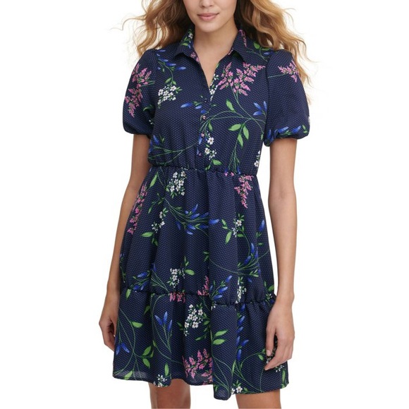 Blue Floral Dress - Picture 1 of 7